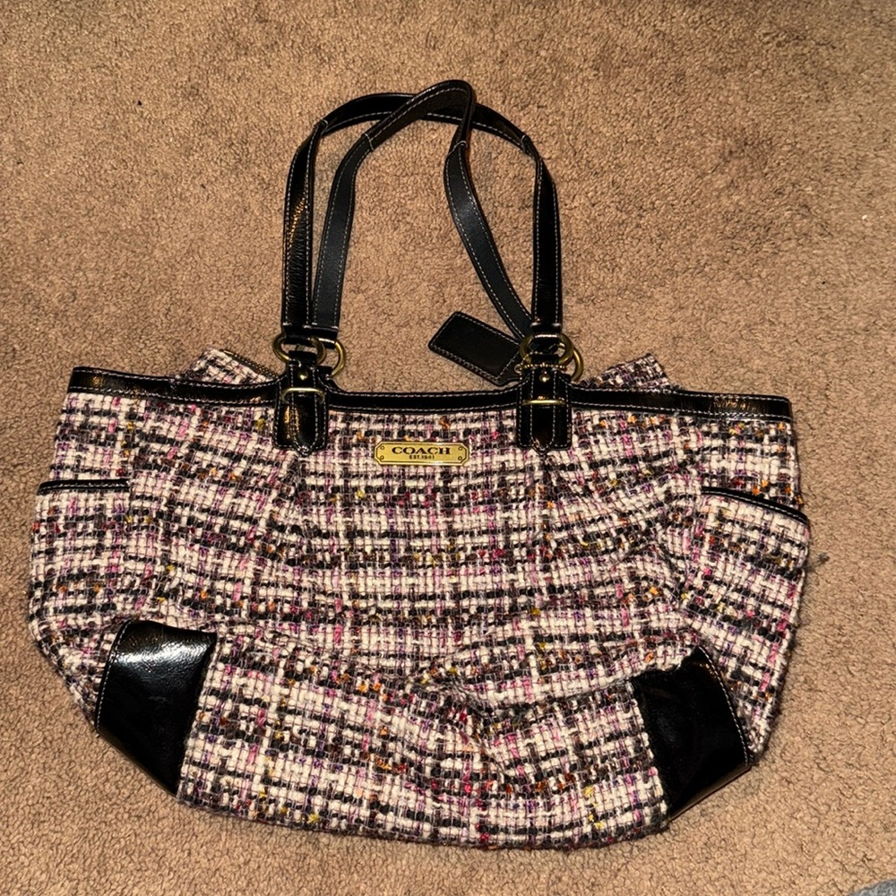 Coach London chic purse pink brown and tan
